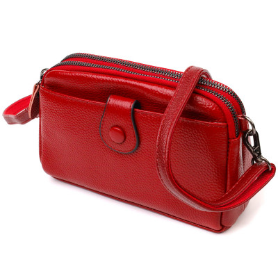 Жіноча сумка через плече (клатч) з натуральної шкіри червона Vintage