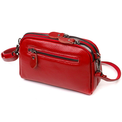 Жіноча сумка через плече (клатч) з натуральної шкіри червона Vintage