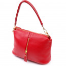 Женская сумка через плечо из натуральной кожи красная Vintage