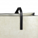 Жіноча сумка базова з натуральної шкіри чорно-біла