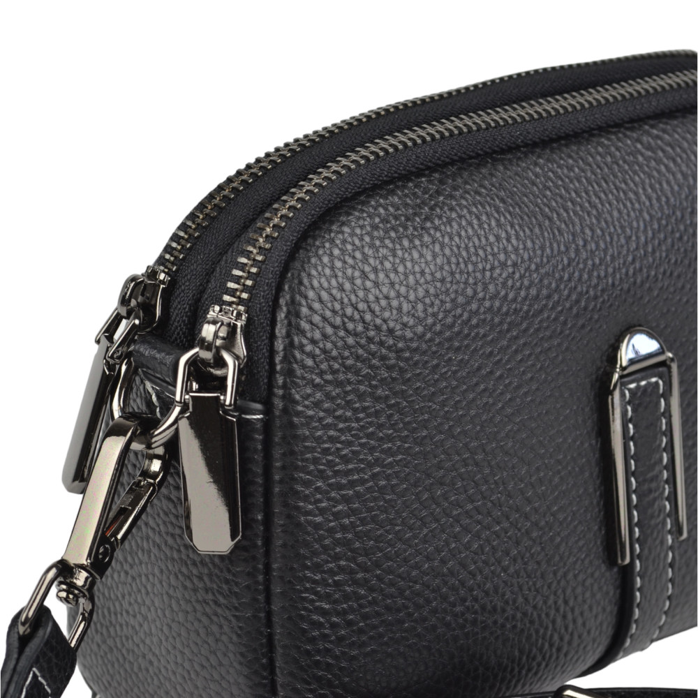 Женская сумка кросс-боди из натуральной кожи черная