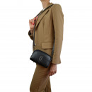 Жіноча сумка крос-боді з натуральної шкіри чорна
