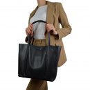 Жіноча сумка базова з натуральної шкіри чорна
