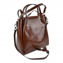 Жіноча сумка базова з натуральної шкіри руда темна