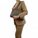 Жіноча сумка шопер з натуральної шкіри таупе темний