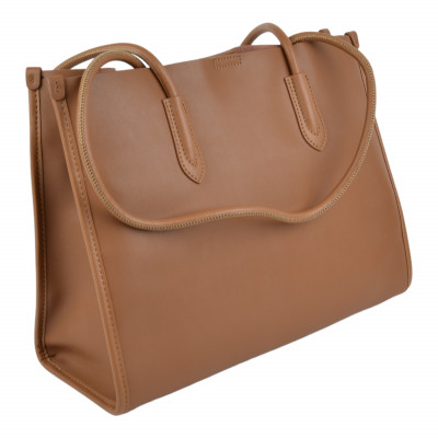 Жіноча сумка шопер з натуральної шкіри руда