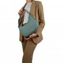 Жіноча сумка базова з натуральної шкіри блакитна