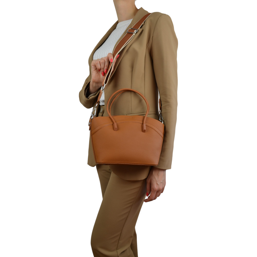 Жіноча сумка через плече з натуральної шкіри руда