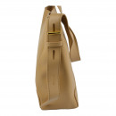Женская сумка через плечо из натуральной кожи таупе