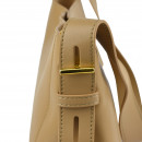 Женская сумка через плечо из натуральной кожи таупе