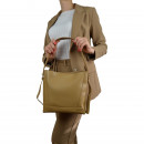 Жіноча сумка через плече з натуральної шкіри таупе