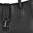Жіноча сумка базова з натуральної шкіри чорна Virginia Conti
