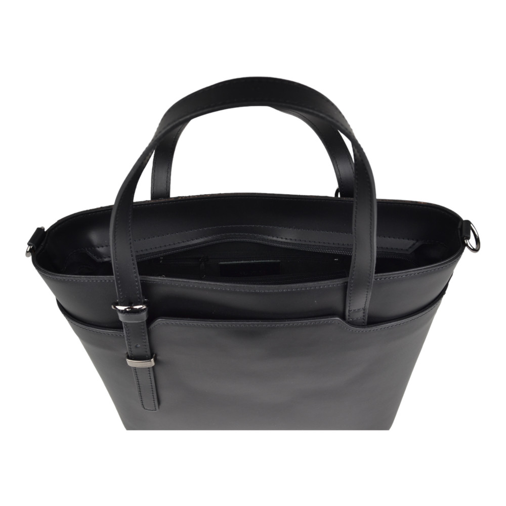 Женская сумка базовая из натуральной кожи черная Virginia Conti